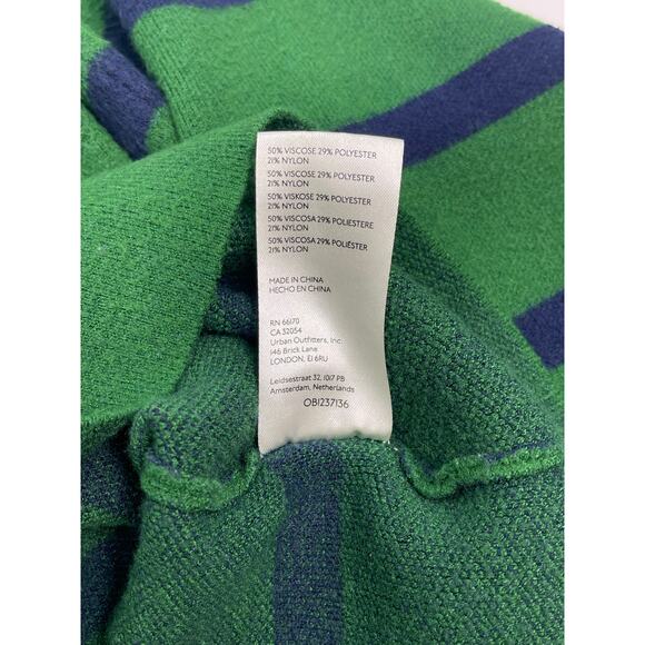 Maeve by Anthropologie Green Blue Striped Turtleneck Sweater Women’s XXS - Picture 9 of 9